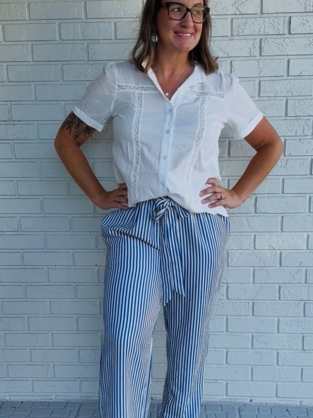 Striped Ruffle Pants
